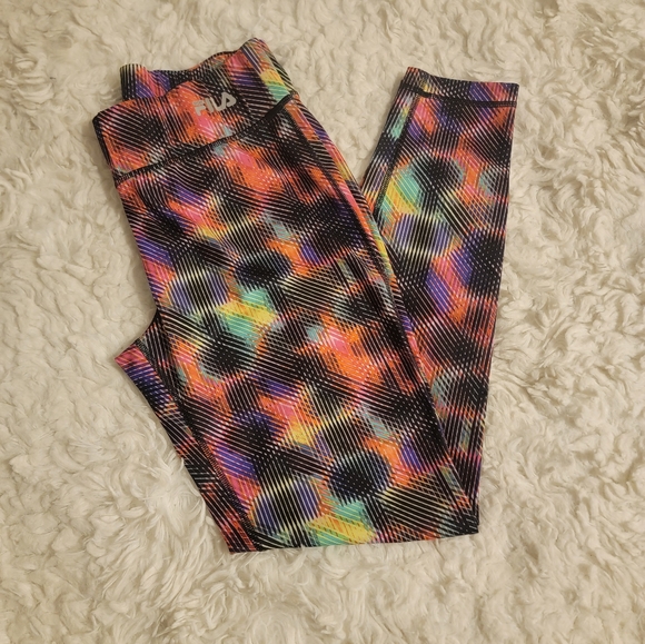 ✨️2/$20 FILA Multicolor Sport Performance Legging Large - Picture 1 of 4
